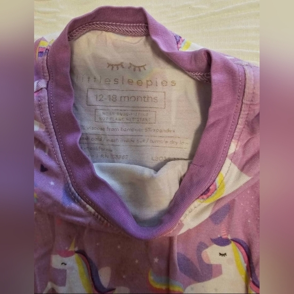 Little Sleepies Unicorn Kids Pajama Set - Lavender - Picture 4 of 4